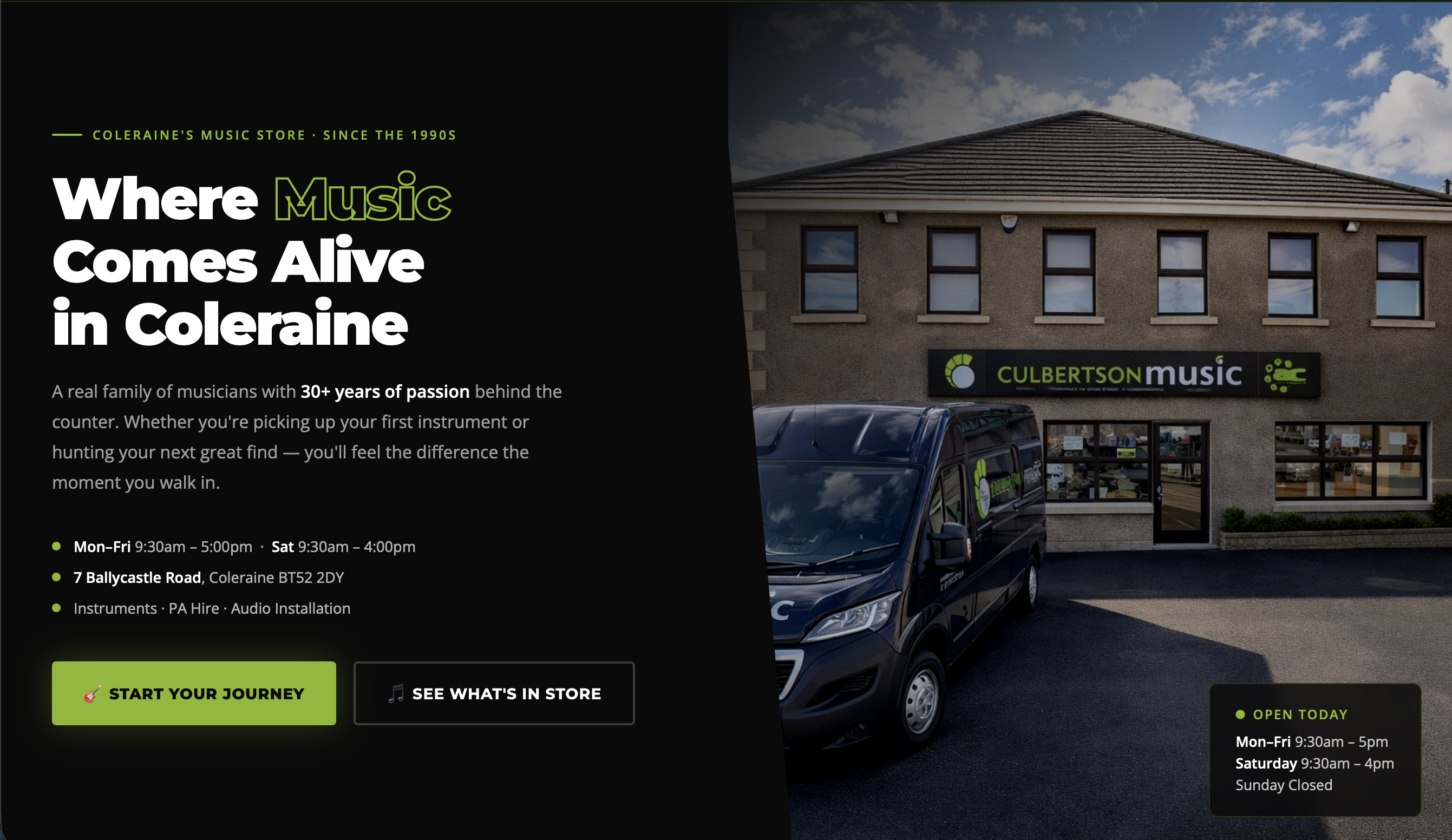 Culbertson Music website screenshot