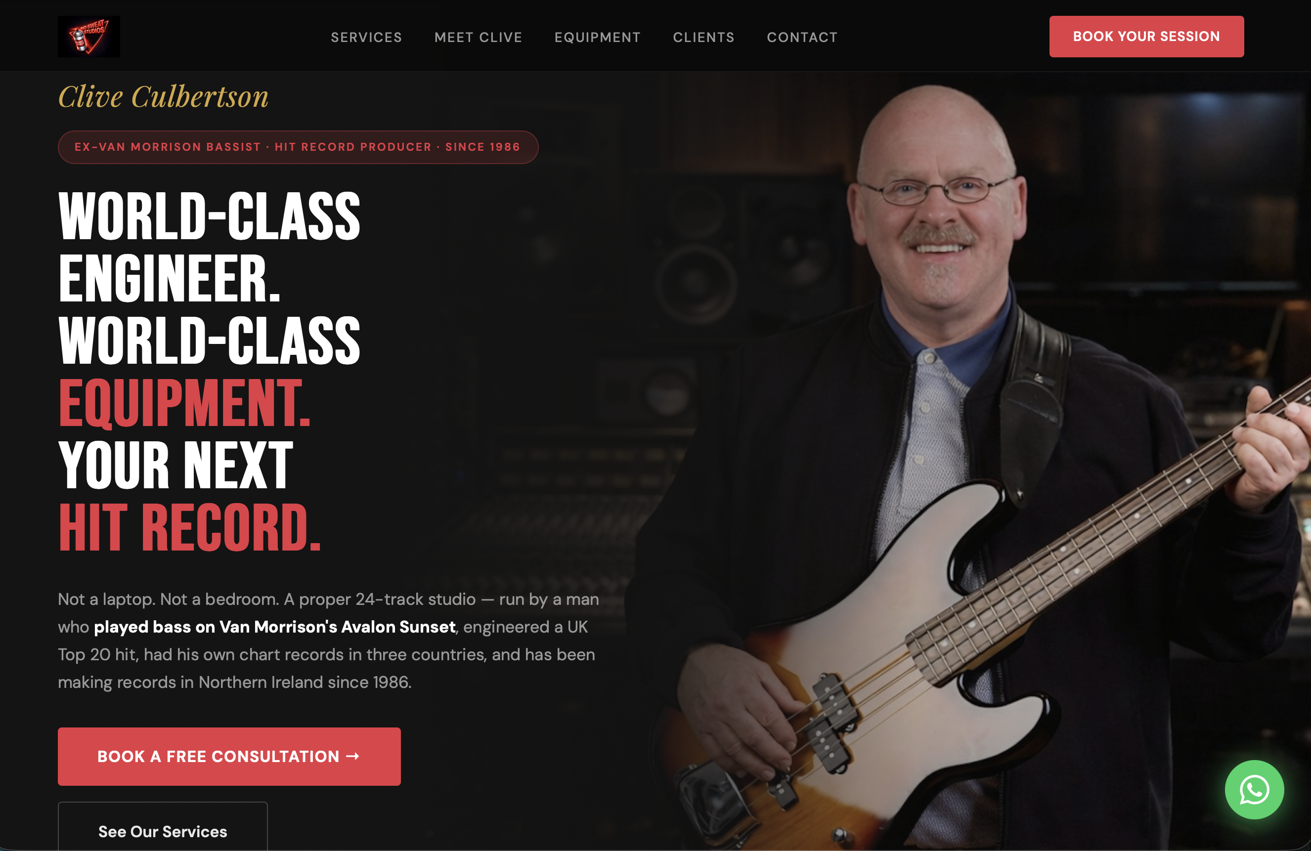 No Sweat Studios website screenshot