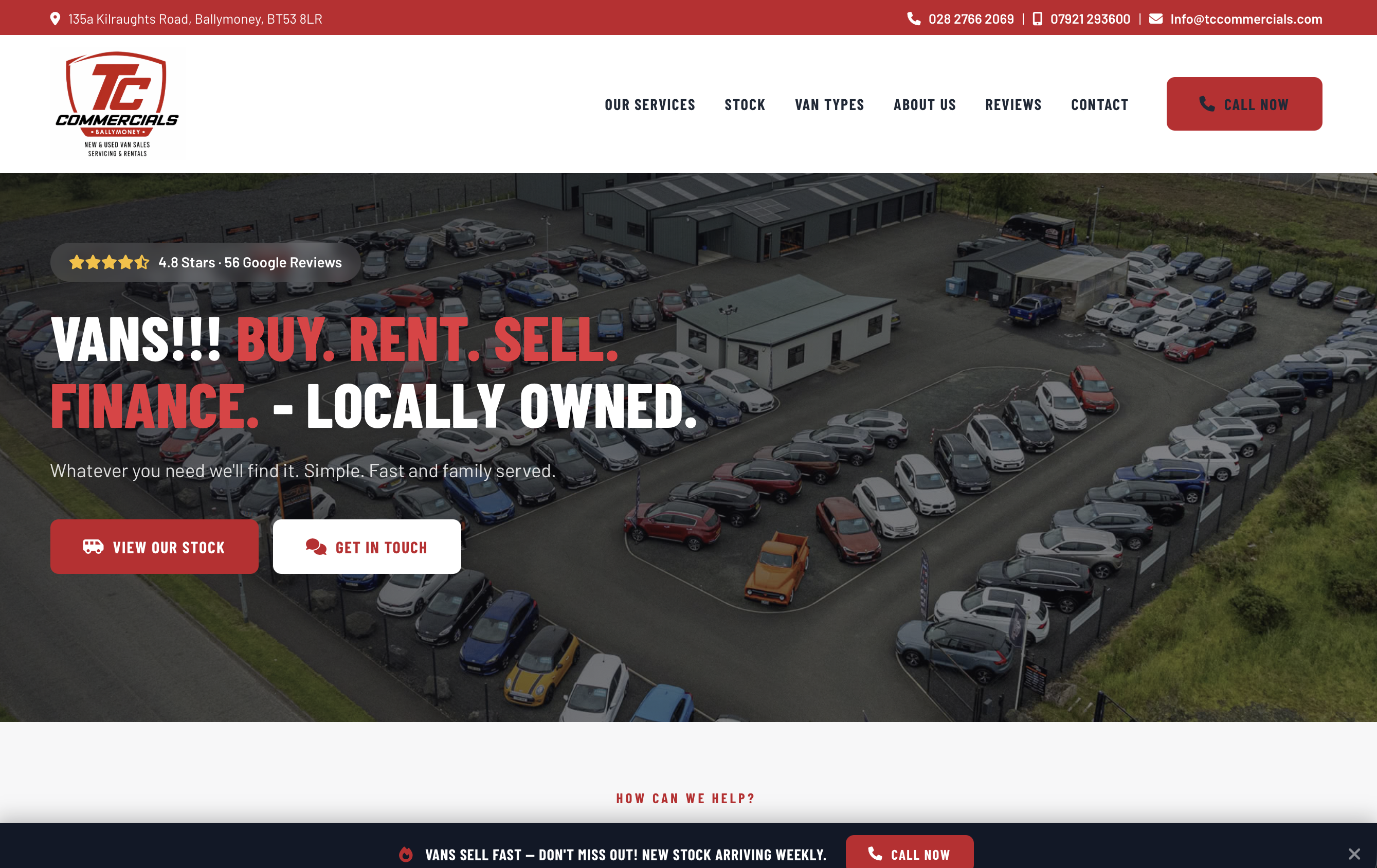 TC Commercials website screenshot