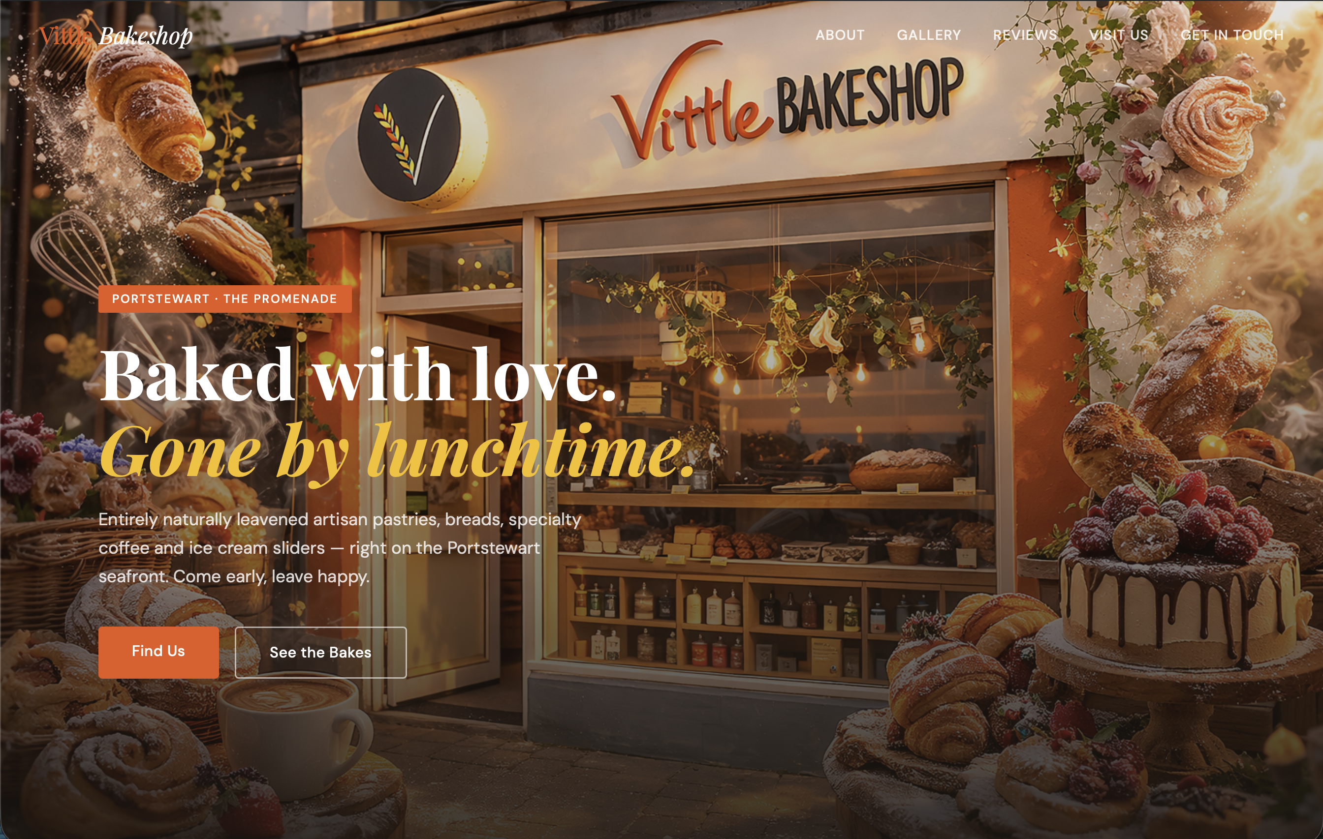 Vittle Bakeshop website screenshot